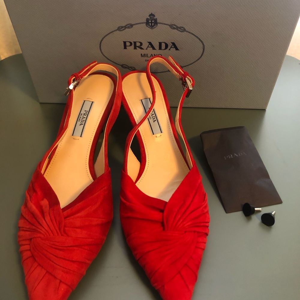 Prada Suede Twist 55mm Slingback Pumps - Picture 10 of 16